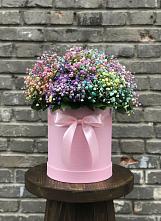 Цветочная композиция из Гипсофила и Розы в шляпной коробке в Ерофее Павловиче