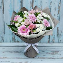 Букет цветов из:  Герберы, Альстромерии и Хризантемы в Ерофее Павловиче