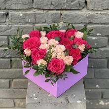 Цветочная композиция из Розы в коробке в Ерофее Павловиче