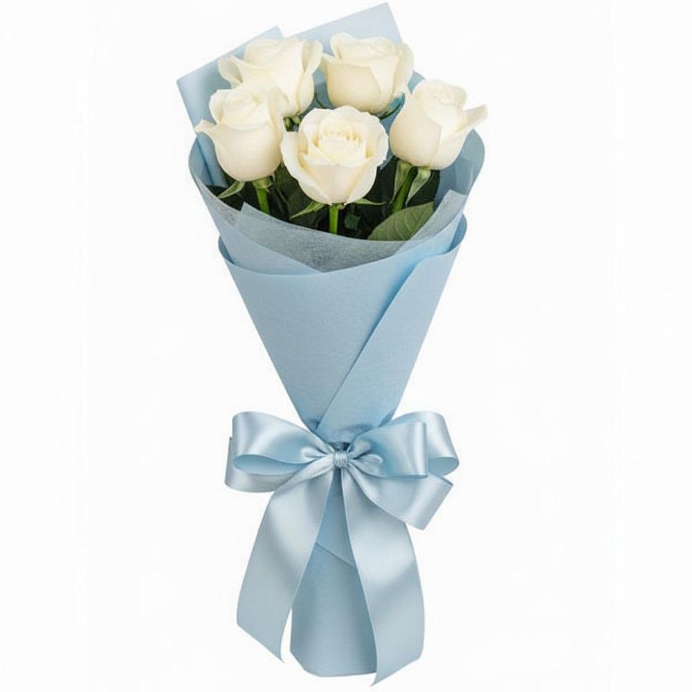 Букет 5 Белых роз Проуд в Ерофее Павловиче