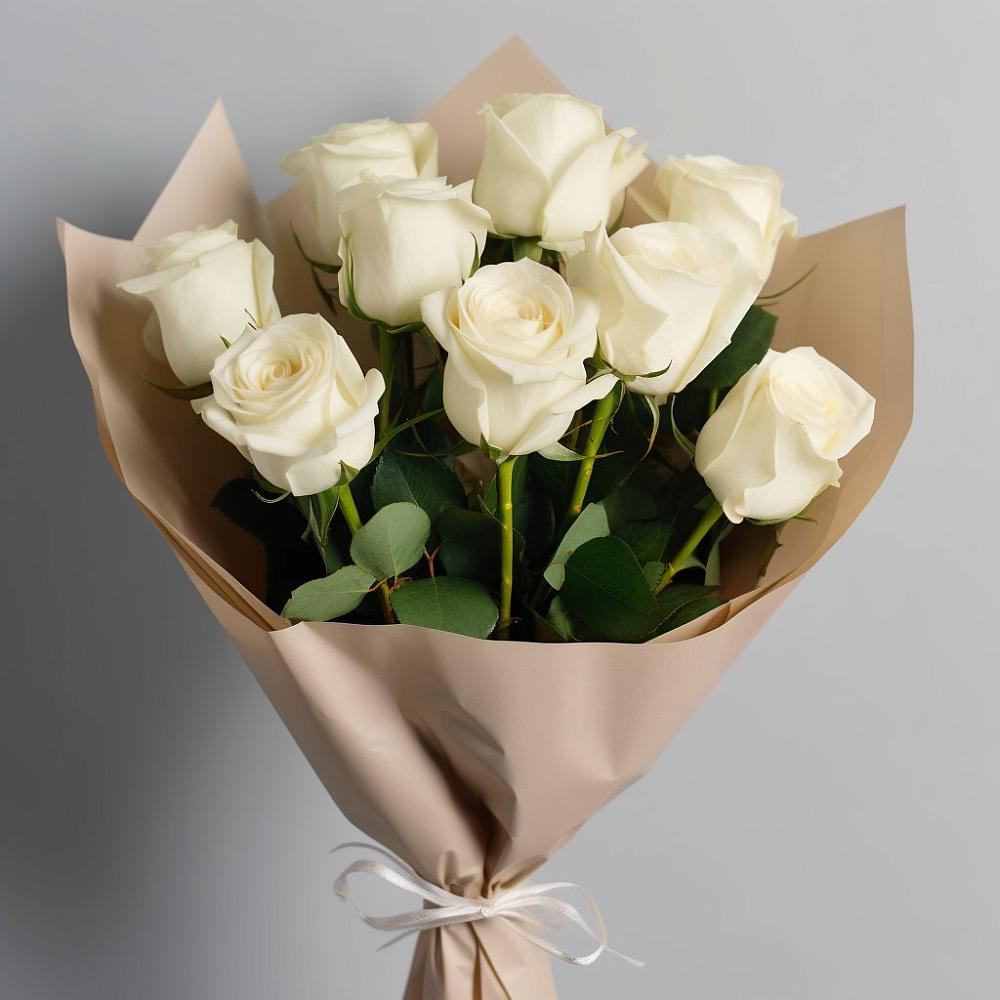 Букет 9 Белых роз Эдлесс Лав в Ерофее Павловиче