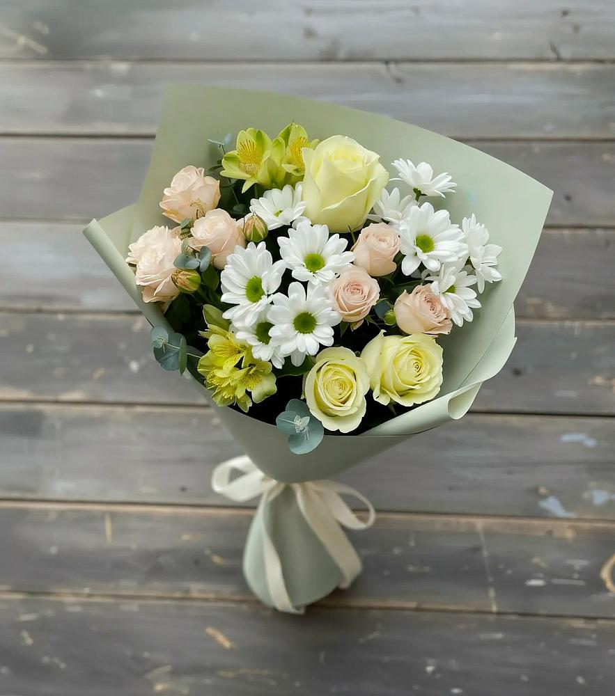 Букет цветов из: Альстромерии, Розы и Хризантемы в Ерофее Павловиче