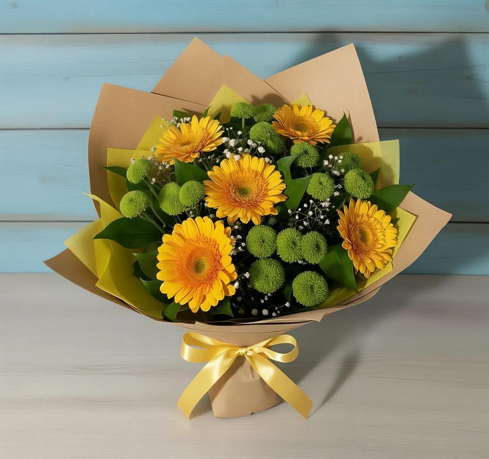 Букет цветов из: Герберы и Хризантемы в Ерофее Павловиче