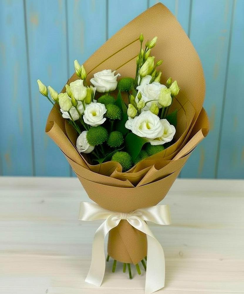 Букет цветов из: Хризантемы и Лизиантусы в Ерофее Павловиче