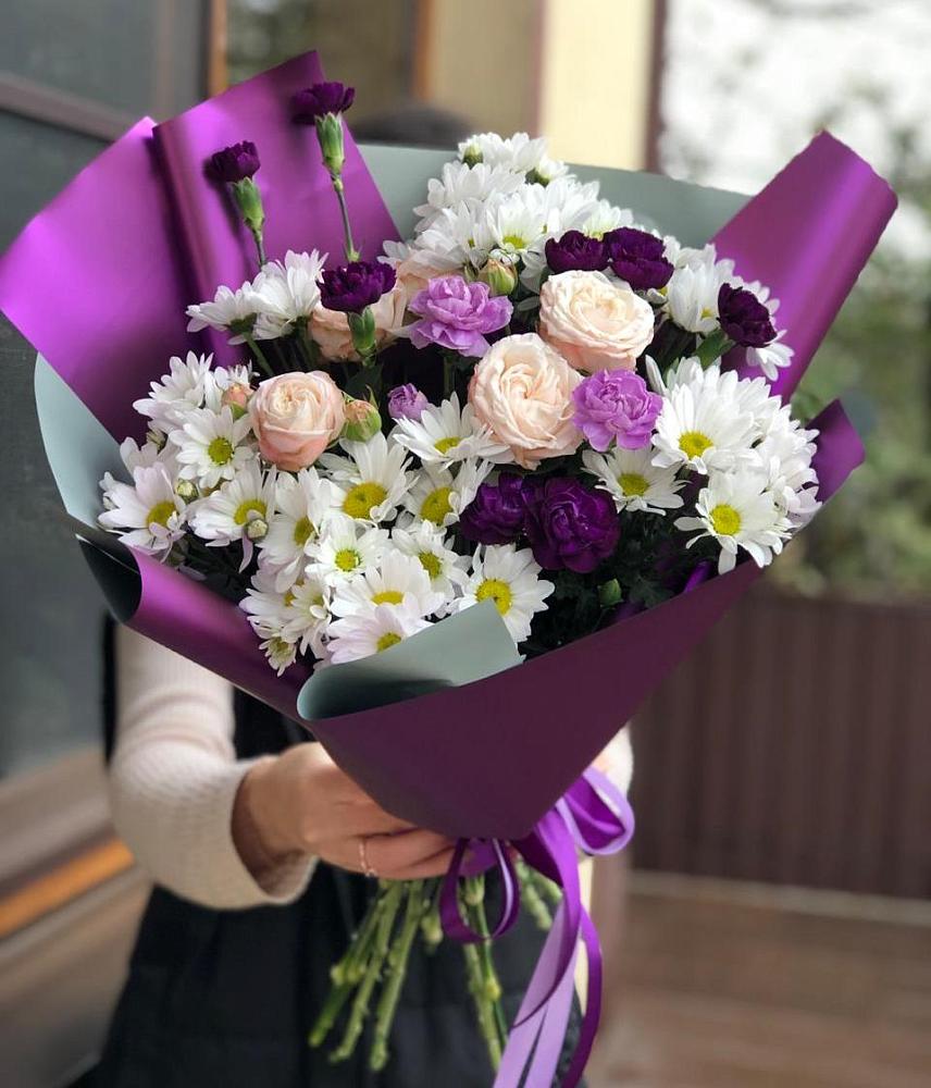 Букет цветов из: Хризантемы, Гвоздики и Розы в Ерофее Павловиче