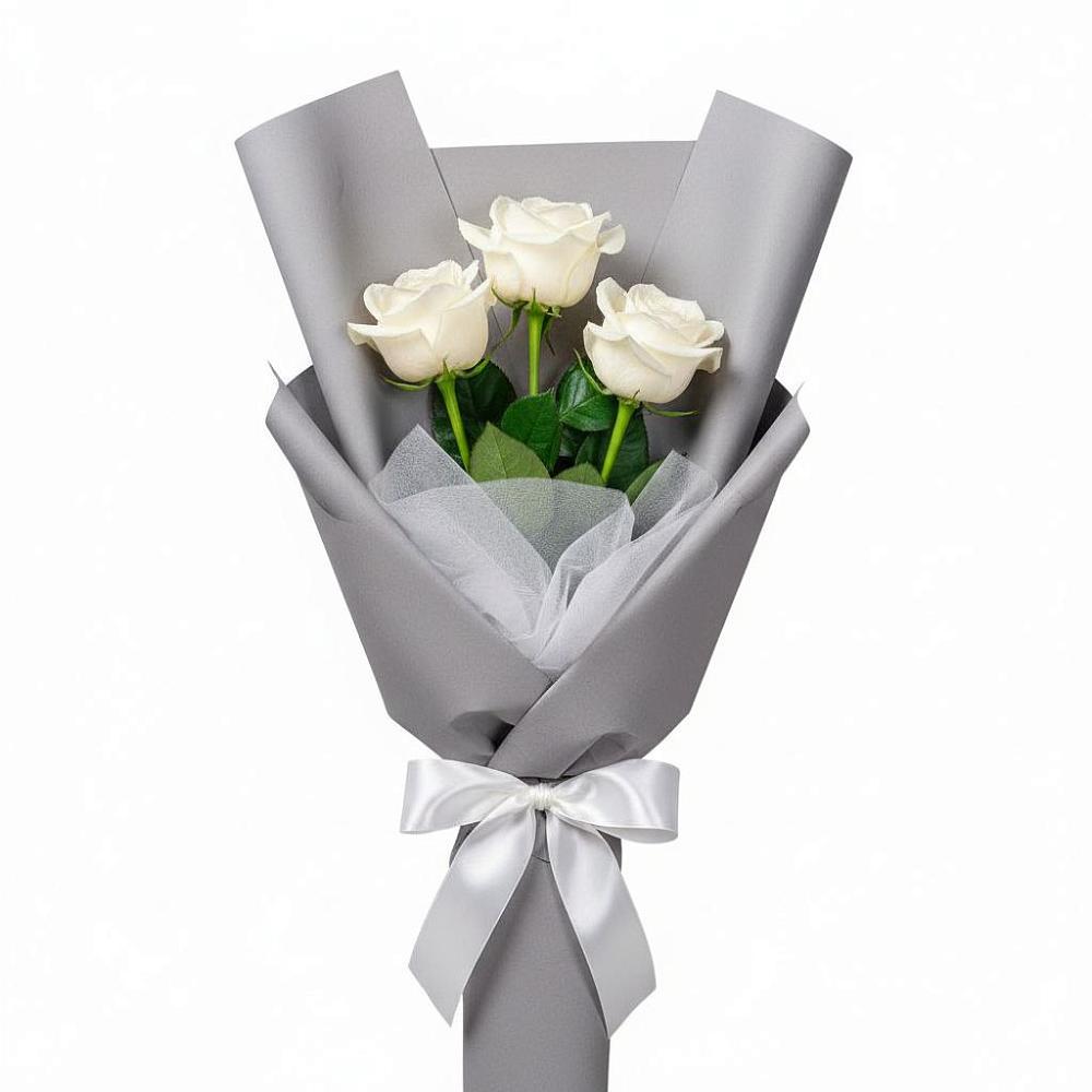 Букет 3 белые розы в Ерофее Павловиче