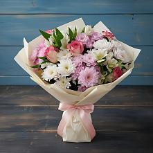 Букет цветов из:  Хризантемы, Альстромерии и Розы в Ерофее Павловиче