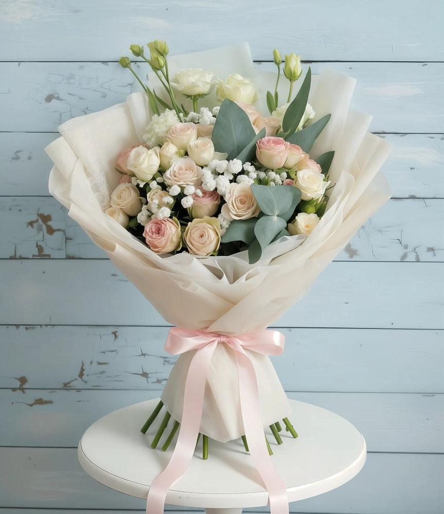 Букет цветов из: Розы и Лизиантусы в Ерофее Павловиче