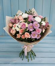 Букет цветов из:  Хризантемы, Розы и Альстромерии в Ерофее Павловиче