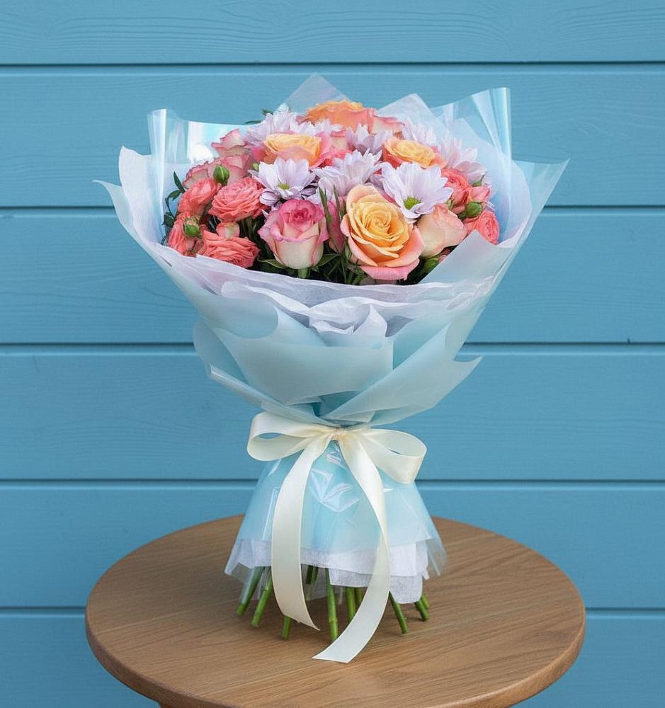 Букет цветов из: Хризантемы и Розы в Ерофее Павловиче