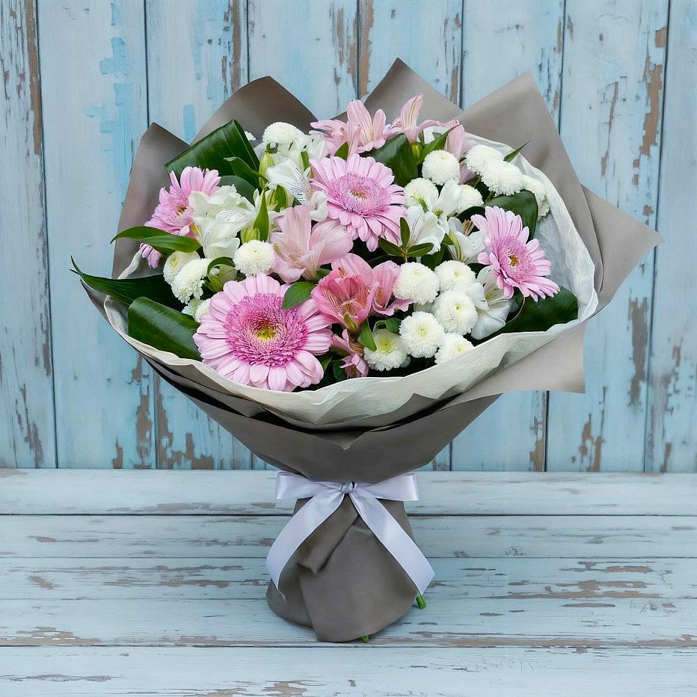Букет цветов из: Герберы, Альстромерии и Хризантемы в Ерофее Павловиче