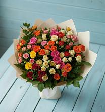 Букет Микс из разноцветных кустовых роз в Ерофее Павловиче